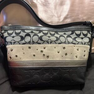 Coach Black and Gray Shoulder Bag